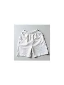 Conjunto para hombre estilo urbano casual con estampado creativo ajuste holgado cuello redondo manga corta primavera verano uso diario set de playera y shorts - Blanco 1 - Ver 3