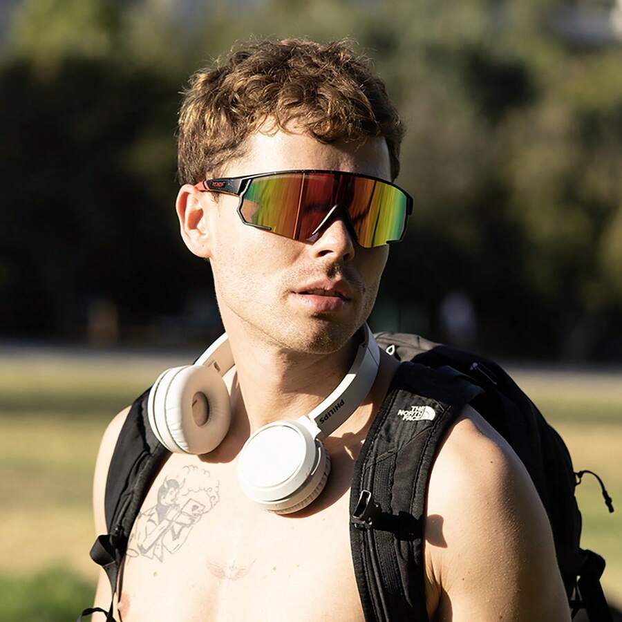 1 chiếc kính POLASUP Unisex thoáng khí, kiểu dáng đường phố, phong cách Bohemian, dự tiệc, punk, gọng oval phẳng cổ điển, kèm hộp đựng cứng, khăn lau, túi đựng và dây đeo, bộ quà tặng. - Nhiều màu - Xem 1