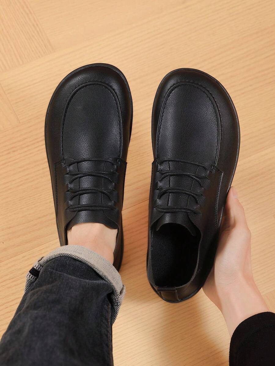 2026 Nuevos mocasines casuales para hombres con punta ancha, transpirables y cómodos, adecuados para pies anchos, tallas grandes - Negro - Ver 1