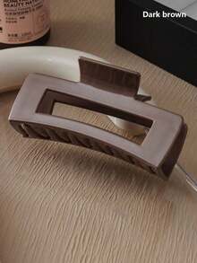 3个/1个 10.5厘米/4.2英寸 新款哑光硅胶方形发夹，黑色、白色、棕色可选，时尚百搭，简约优雅纯色发爪，适合日常、休闲、派对、通勤、海滩、丸子头、马尾辫、洗脸、化妆等场合，夏季发饰沙滩发爪夹，度假旅行必备 - 彩色 - 查看 9