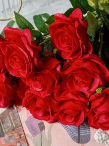 Ramo de boda cautivador 2026 hecho de rosas artificiales de alta gama, decorado con perlas lujosas, adecuado para ocasiones especiales elegantes. Ofrece una variedad de opciones de color, estilos diversos y especificaciones de tamaño. - Amarillo - Ver 10