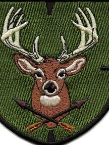 1PC Hunter Deer Badge Patch Hobby Animal Hunting Embroidered Iron On - Multicolor - View 4