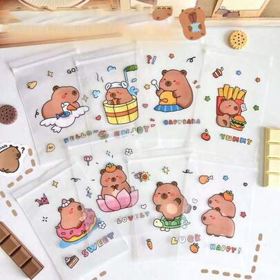 10/30pcs Cute Gift Bags, Adorable Capybara Mini Zipper Pouches - Dust-Proof, Hair Accessories, Gift Bags, Display Bags, Graduation Gifts, Holiday Gift Bags (Random Style), Easter Gift Bags