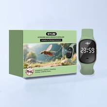 1pc New Anti-Mosquito Watch, Men's Anti-Mosquito Wristwatch, Physical Mosquito Repellent, Ultrasonic Mosquito Repellent Watch, Anti-Static Design, Office Mosquito Repellent, Travel Mosquito Repellent Device, Sports Anti-Mosquito Bracelet, Outdoor Fishing Mosquito Repellent, Ladies Elegant , Indoor Yoga Silent Mosquito Repellent, Garden Anti-Mosquito Bites, Exquisite Gift, Adjustable Strap, Unisex - Green - View 12