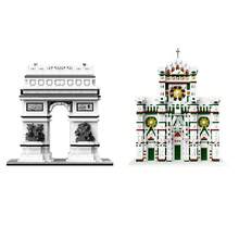2000+Pcs World Famous Architecture Building Blocks Model, Arc De Triomphe, Cathedral 3D Puzzle Micro Particle Construction Toy Bricks, Adult High Difficulty Assembly Plastic Toy, Suitable For Home Decor, Souvenirs, Gifts - Multicolor - View 2