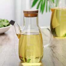 1pc Heavy Duty Glass Oil Bottle - Leak-Proof Kitchen Essential, Marked Scale, Multipurpose Bottle For Cooking Oil, Soy Sauce, Vinegar, Household Seasoning Container - Multicolor - View 13