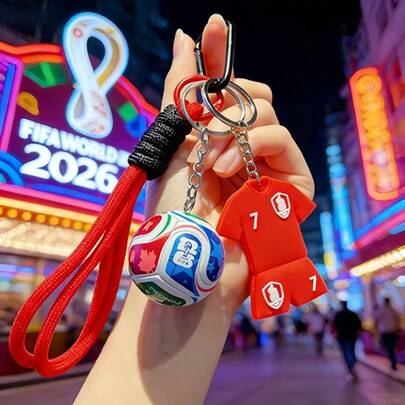 FIFA FIFA 1 PC 2026 USA Canada Mexico World Cup DIY Football Jersey Peripheral Pendant, Creative Detachable Assembly Design, High-Quality Acrylic Material With High-Definition Printing, Bright Pattern Not Easy To Fade, Transparent Texture And Exquisite Workmanship, Equipped With Sturdy Metal Key Ring