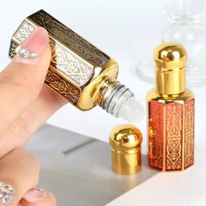 1pc 3/6/12ML Luxury Glass Roller Bottle, Refillable Perfume Container, Designed For Premium Portable Massage