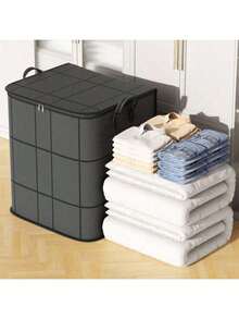 1 túi đựng quần áo bẩn màu xám, túi đựng quần áo bẩn, túi chuyển nhà, dùng để đựng quần áo nhàn rỗi, mang quần áo bẩn đến phòng giặt, túi vải mềm, có thể gấp gọn để dễ cất giữ, dung tích lớn, chống thấm nước và chống bụi, thích hợp cho gia đình và ký túc xá. - Xám - Xem 4