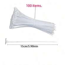 100 chiếc dây buộc cáp nylon tự khóa, màu trắng và đen, buộc chắc chắn, cố định dây, bền, lý tưởng để quản lý dây điện. - Dây buộc cáp - Xem 12