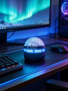 1pc LED Northern Lights Projector Lamp With Remote Control, Multi-Color Modes, USB Powered Desktop Lighting For Bedroom Decor, Starry Sky Night Light, Plug And Play - Multicolor - View 6