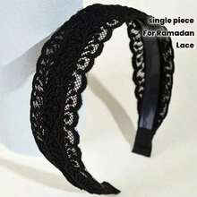 A Stylish Black Lace Headband, Ladies-Only, Exquisitely Designed And Easy To Wear.Perfect For Everyday Outings And Makeup, This Stylish Hair Accessory Is Both Stable And Enhances The Texture Of Your Hairstyle. - 1 件黑色 - 查看 2