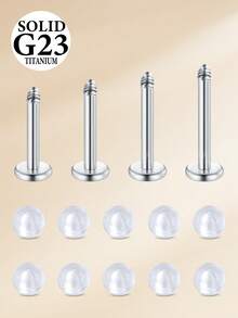 CIZME 1套 G23 唇钉 16G 唇环 穿刺饰品 女士，休闲唇环耳钉 6mm 8mm 10mm 12mm 耳骨耳钉 - 彩色 - 查看 3