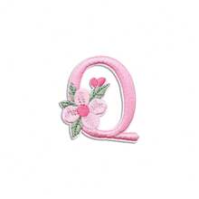1/26pcs Computer Embroidered Flower & Colorful English Letter Patches, Sewing Applique Decoration Stickers With Adhesive Back (Multiple Colors Available) - Pink - View 23