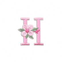 1/26pcs Computer Embroidered Flower & Colorful English Letter Patches, Sewing Applique Decoration Stickers With Adhesive Back (Multiple Colors Available) - Pink - View 27