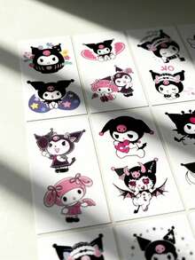 Pegatinas de melodía de oreja negra, a prueba de agua y duraderas, con diseños de dibujos animados lindos para estudiantes - Multicolor - Ver 4