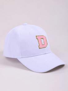 1pc Children's 26 Letter Pattern White Baseball Cap, Fashionable Sports Sun Hat Suitable For Kids School And Casual Wear, Adjustable Baby Baseball Cap - Multicolor - View 7