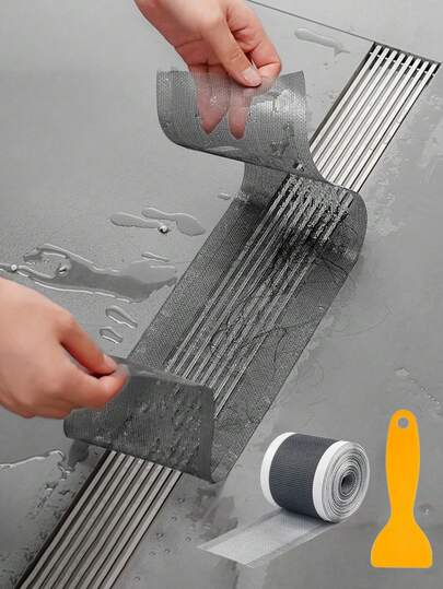 Disposable Strip-Shaped Drain Filter, Cuttable Anti-Clogging Shower Drain Protector – Self-Adhesive Drain Sticker And Mesh Sink Filter, Easy To Clean, Suitable For Bathroom Floors, Rv Toilets, Kitchens, And Other Home Essentials.