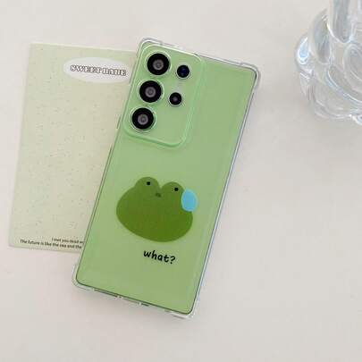 1pc Cute Cartoon Frog & Sweating Rabbit Transparent 4-Corner Anti-Drop Phone Case Series, Suitable For IPhone 17 Pro Max/16/15/14/13/12/11, S22/23/24/S25/S26, , , Honor, Note 14/13/12