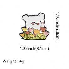 Cute Cartoon White Dogs Enamel Pins Funny Animals Quotes Brooch Lapel Pin Badge On Backpack Clothing Accessories Fashion Jewelry Friends Gifts - White - View 13