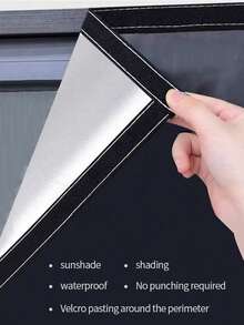 1 件黑色粘合全遮光窗帘，自粘窗帘，隔热防晒，无需钻孔，安装方便，2025 年新版 - 黑色 - 查看 45