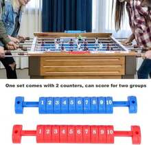 Luatoxry Foosball Ball Score Counter, 10 Numbers 2Pcs Table Football Scoring Counters, Plastic Foosball Table Scoring Counter, Red And Blue Foosball Scoreboard, 105x16inch - White - View 1