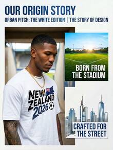 Plus-Size New Zealand National Team FIFA World Cup 2026 Themed T-Shirt With National Flag Design - 100% Cotton Breathable Essential For Cheering Your Favorite Team - 白色 - 查看 5