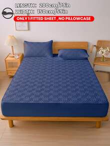 1pc Waterproof Solid Color Quilted Fitted Sheet, Fitted Sheet Mattress Protector, Soft And Comfortable, Dust-Proof And Moisture-Proof Mattress Cover, Multiple Colors Available, Bedding Gift, Bedroom Decor, Not 100% Waterproof, Deep Pocket - Multicolor - View 84