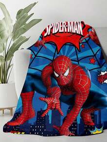 Marvel 漫威复仇者联盟蜘蛛侠主题沙发毯，提花挂毯，动漫毯，办公室午睡毯，多功能地毯，床尾毯，卡通个性化毯，沙滩巾，沙发毯，四季通用沙发毯，适用于房间、沙发、汽车、客厅，返校季，生日派对装饰 - 彩色 - 查看 2