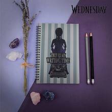 MGM 1pc Official "Wednesday" Notebook, Wednesday Addams Dark Academy Theme Design, Eternal Night Academy Gothic Aesthetic Diary, Suitable For Writing, Drawing And Daily Recording, High-Quality Stationery For Study And Office, Durable Collectible Notebook, Suitable For Students, Creators And Fans, Birthday Party Gift - Addams - View 1