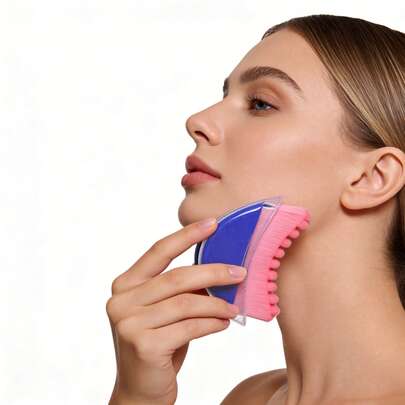 Lymphatic Contour Face Brush– Soft Bristles Sculpting Tool For Face, Ergonomic Lymphatic Massage Brush For Skincare Routine, Makeup Brush For Facial Care