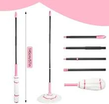 XXFLOWER Self-Wringing Twist Mop For Floor Cleaning, 57u201d Long Handle Heavy Duty Microfiber Mop For Wet Mopping On Tile, Hardwood, Kitchen, Bathroom, Patio, Garage, Commercial Household Clean (Pink) - ColorA - 查看 1