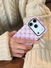 GIIPPA 1 Pc Pink Striped & Mini Cherry Design Phone 17 Pro Max Case, Fits 16 Pro Max, 15 Pro Max, 14 Pro Max, Korean Stylish & Interesting Phone Case, Compatible With IPhone 11/12/13/14/15/16 Pro Max Plus, Elegant Design Suitable For Both Men And Women, Ideal Gift For Girlfriend On Christmas, Valentine's Day, Easter, Wedding Season And Birthday - Multicolor - View 8