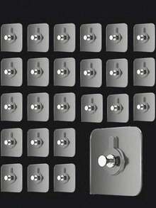 10/20pcs Transparent Photo Frame Hooks, Strong Self-Adhesive Frame Hangers, Damage-Free Hooks, Suitable For Photo Albums And Artworks, No Drilling Required, Bathroom And Kitchen Wall Hooks, Applicable To Glass/Tile/Wood/Metal Surfaces - Multicolor - View 2