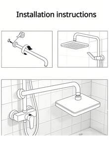 12-Inch High Pressure Square Fixed Shower Head, Wall-Mounted High Flow Rainfall Shower Head With Waterfall Effect, Durable Plastic Square Design, Strong Water Flow, Multi-Function Shower, G1/2 Universal Interface, Suitable For Ceiling Or Wall Installation, Ideal For Home And Hotel Bathrooms, Modern Bathrooms And RV Showers, Upgrade Your Bathroom For A Luxurious Bathing Experience - Multicolor - View 12
