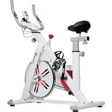 Bicicleta Estática Spinning con Rueda de 6 Kg Silenciosa para Hogar Casa Gimnasio Gym Monitor Electrico 8 Finciones Ajuste de asiento y Manubrio Bici Fija Spin Soporta 150 Kg - por defecto - Ver 1