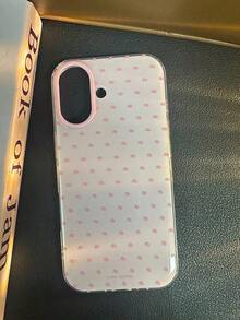 Niche Ins Polka Cute Camera Pattern Phone Compatible With 16/17 Pro/ 15 Pro, Women's Full Coverage Anti-Drop Protective Cover Compatible With 14/13 - Hồng - Xem 10