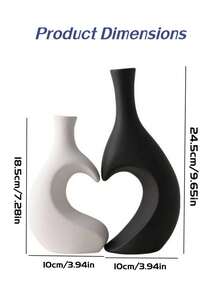 2pcs Heart-Shaped Plastic Vase Set - Modern Minimalist Home & Wedding Decor, Perfect Gift For Mother - Heart-shaped - View 7