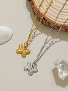 Mazuer 1 chiếc dây chuyền mặt hình bướm và ong dễ thương, mạ vàng 18K, kiểu dáng tối giản, thích hợp đeo hàng ngày và làm quà tặng cho phụ nữ. - Côn trùng dễ thương - Xem 5
