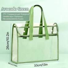 1 pièce Sac à main transparent en PVC, Sac de livre transparent A4, Sac de rangement pour documents d'examen imperméable et anti-poussière de grande capacité, Sac de sujet d'examen étudiant à double couche - sac de rangement pour livres - Voir 12