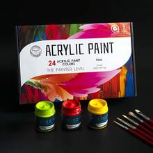 Acrylic Paint Set 12/18/24 Colors - Vibrant,  & Fade-Resistant - For Adults & Artists - Rich Pigments For Canvas, Wood Crafts & More - 1.69 Fl Oz Bottles - 12 Colors - View 11