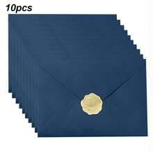 10/30/50Pcs Stylish Premium V-Flap Envelopes Suitable For Parties, Weddings, Thank You Notes, Invitations, And Business Mailings, Including 50 Envelopes And 2 Stickers, Measuring 18.39X13.31 Cm With A Weight Of 120GSM - A - View 10