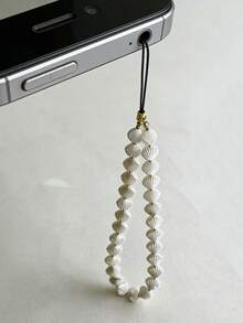 贝壳主题手机挂绳串珠手机带吊坠，防摔挂件，适合作为礼物送给亲朋好友 - 彩色 - 查看 3