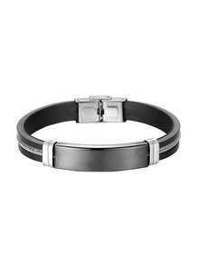 男士不锈钢链手链，硅胶腕带，夏季可水洗 - 幾何 - 查看 9