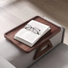 1 Khay để tay vịn ghế sofa bằng gỗ óc chó đen nguyên khối, bàn gấp sang trọng, khay đựng đồ uống và điều khiển từ xa cao cấp cho ghế sofa. - Nhiều màu - Xem 5