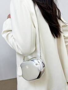 2026 Nueva billetera de cadena mini minimalista, monedero, bolso cruzado de acrílico para mujer - Plateado - Ver 5