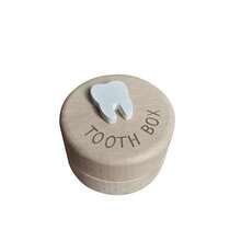 1pc Wooden Tooth Storage Box, Children's Toy, Round Wooden Box For Collecting And Preserving Children's Teeth, Gift For Boys And Girls, Tooth Box - Multicolor - View 23