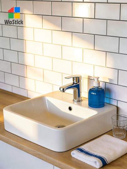 4 Stücke/10 Stücke/20 Stücke abnehmbare 3D Hochglanz-Fliesenwand-Aufkleber, selbstklebende Vinyl-Spritzschutz für Küche, Geburtstag, Abschluss Dekoration