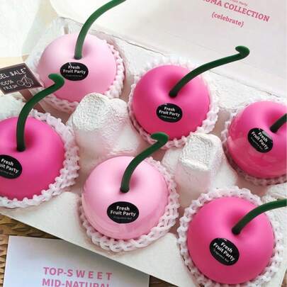 1 pieza Ambientador de coche sólido sin llama con aroma a cereza, eliminador de olores de larga duración para baño, ambientador de coche, fragancia rosa para niña, adecuado para el Día de San Valentín, Día de la Madre, obsequio de fiesta, decoración del hogar