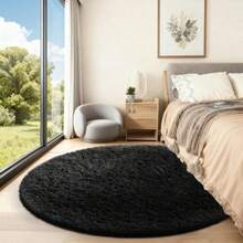 Black, Ultra-Soft, Fluffy Shaggy Rug – Cozy Rug For Bedroom, Living Room Or Children's Room, Non-Slip, Modern Accent In Chic Colors - 黑色 - 查看 12